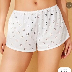 White eyelet cover up beach shorts, wild fable brand